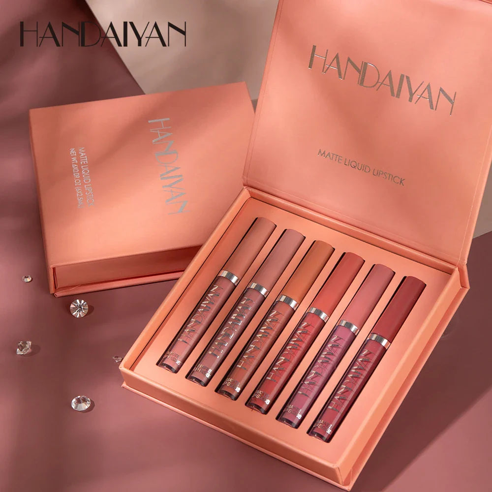 Handaiyan 6-Piece Matte Liquid Lipstick Multicolour