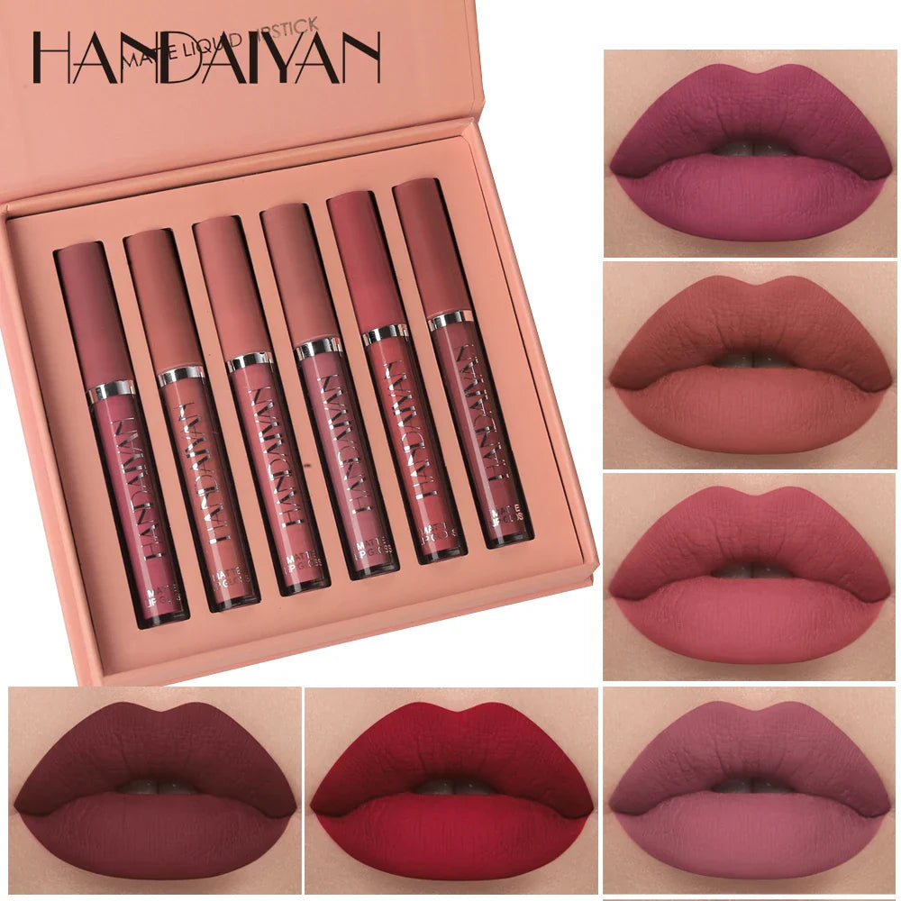 Handaiyan 6-Piece Matte Liquid Lipstick Multicolour