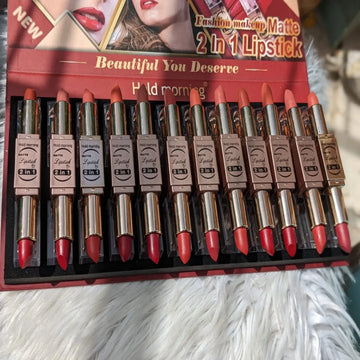 Hold Morning 2 in 1 Double lipstick 12Pcs pack