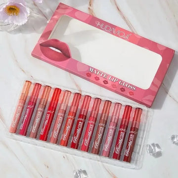 HudaMoji Matte Lip Gloss 12pcs Set