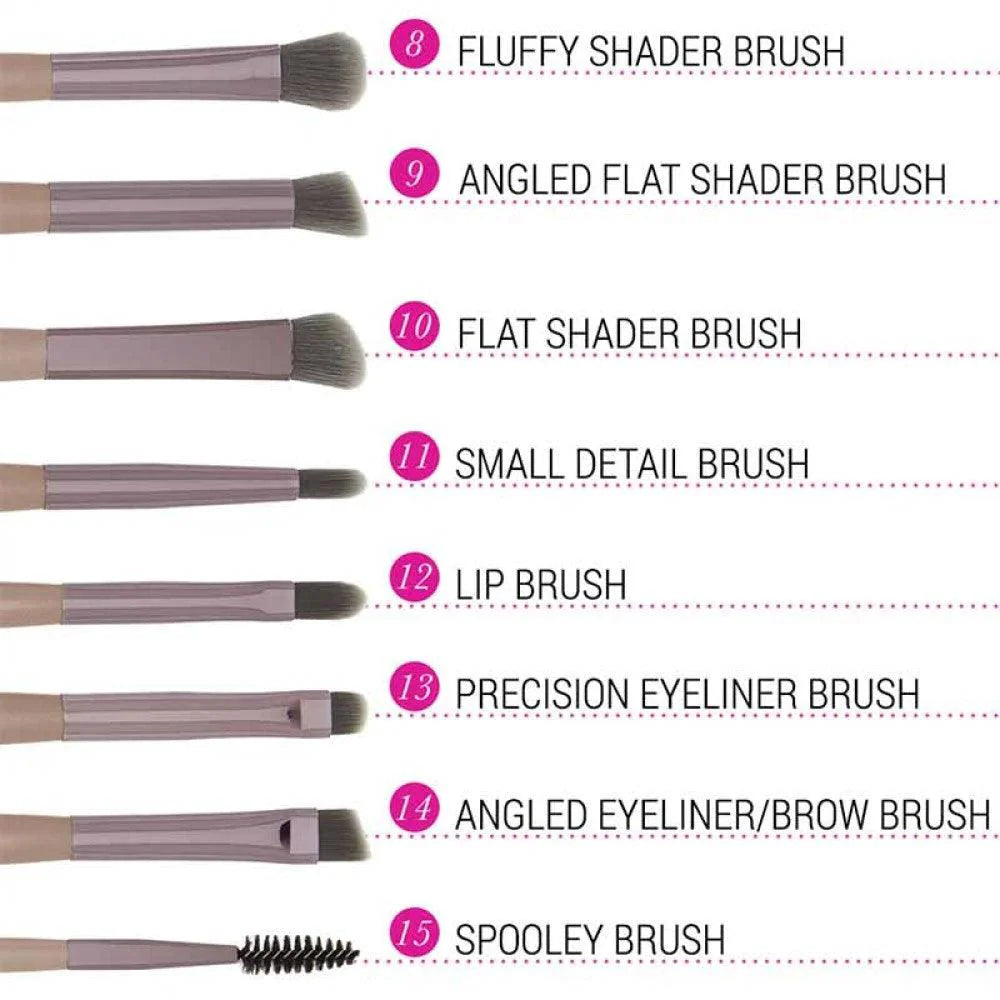 BH Cosmetics Lavish - 15 Pc Brush Set With Cosmetic Bag