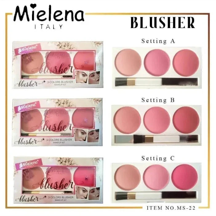 Mielena 3 in 1 Blusher Palette Each