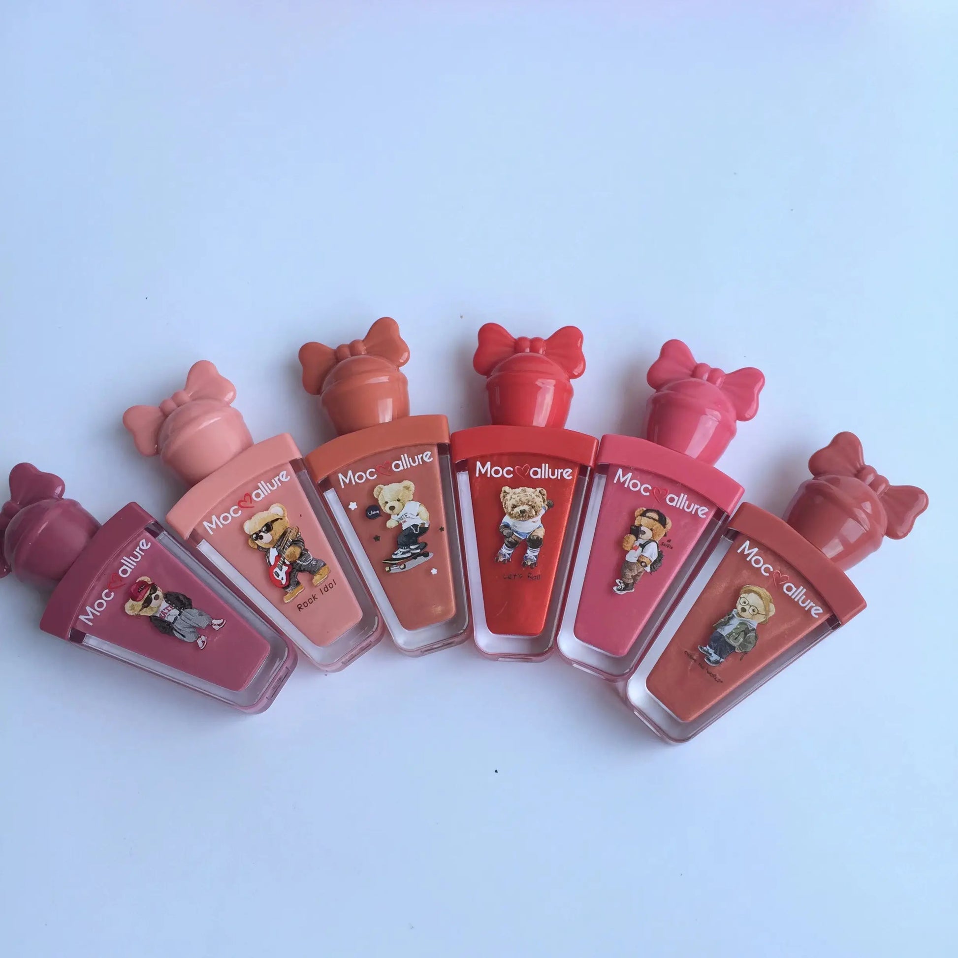 Mocallure Happy Bear Lip Gloss Shimmer Glitter 6Pcs Set