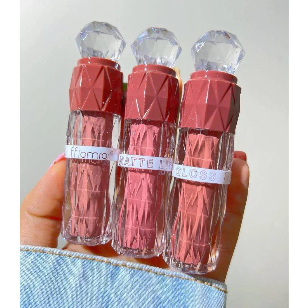 Fflomror Liquid Matte Crystal Trendy Lip Gloss Set (6 Colors)