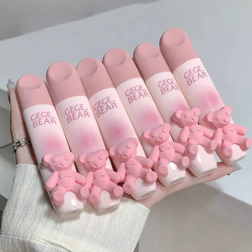 Gege Bear Pink Cute Bear Matte Velvet Lip Gloss (6Pcs)