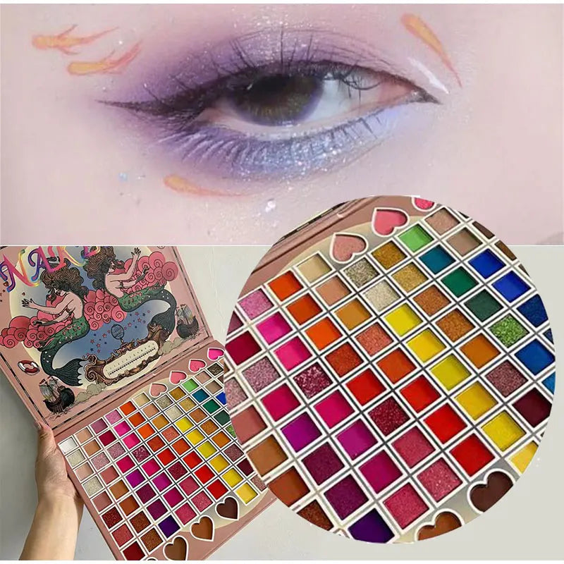 Naked Mermaid Glitter And Eye Shadow Palette (104 Colors)