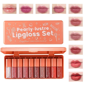 10pcs Dragon Ranee Pearly Lustre Lip Gloss Set