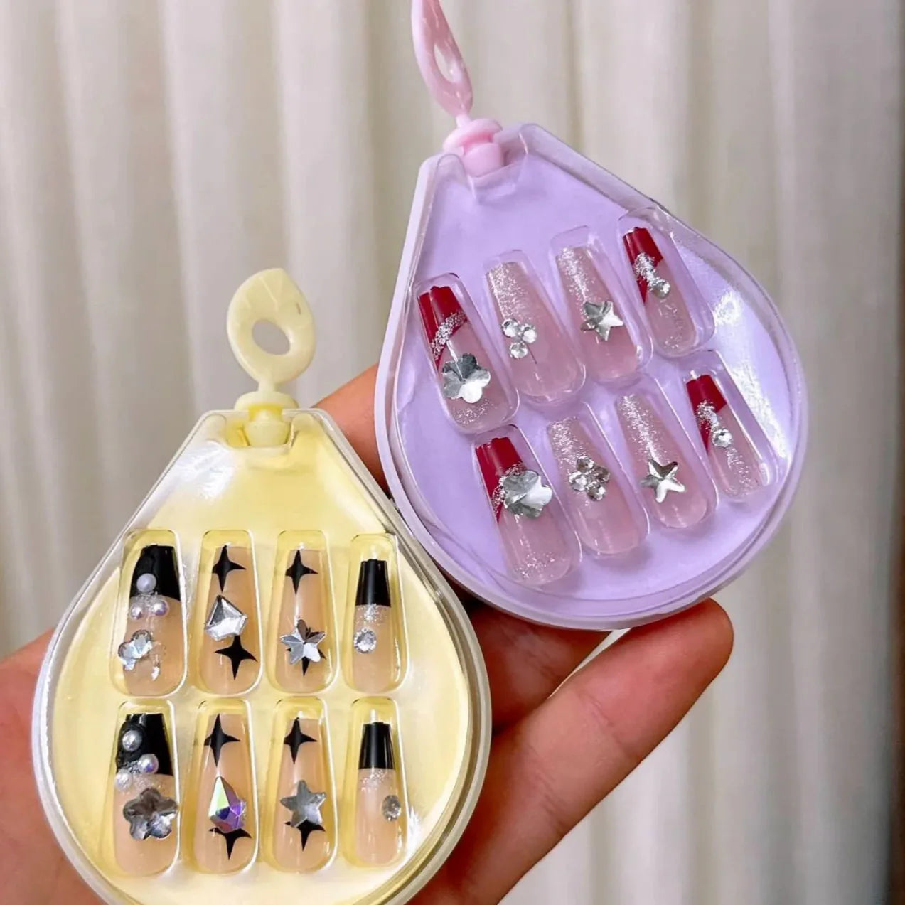 Stylish Artifical Nails Drop Shape Box