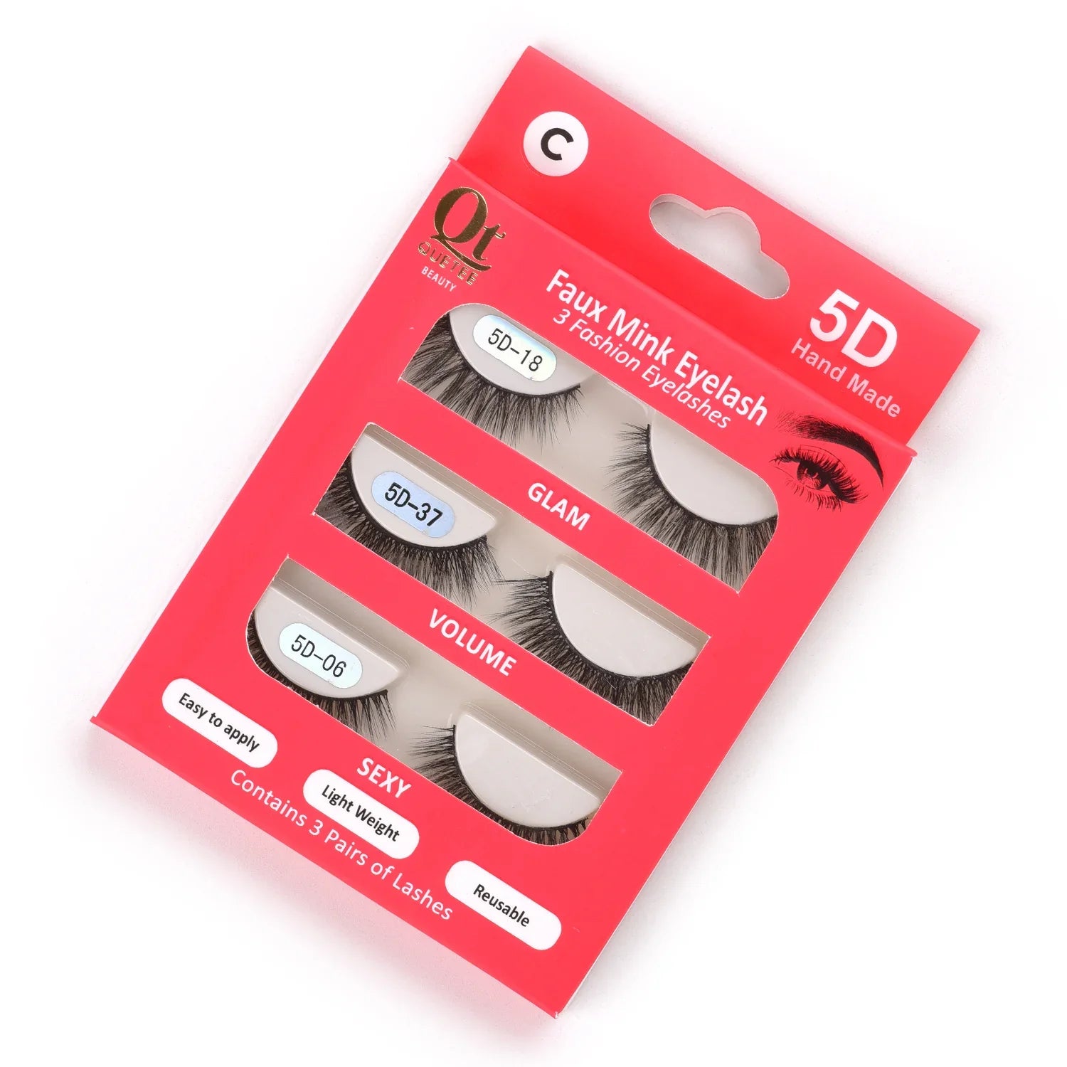 Quetee Beauty Faux Mink Eyelash-Pack Three