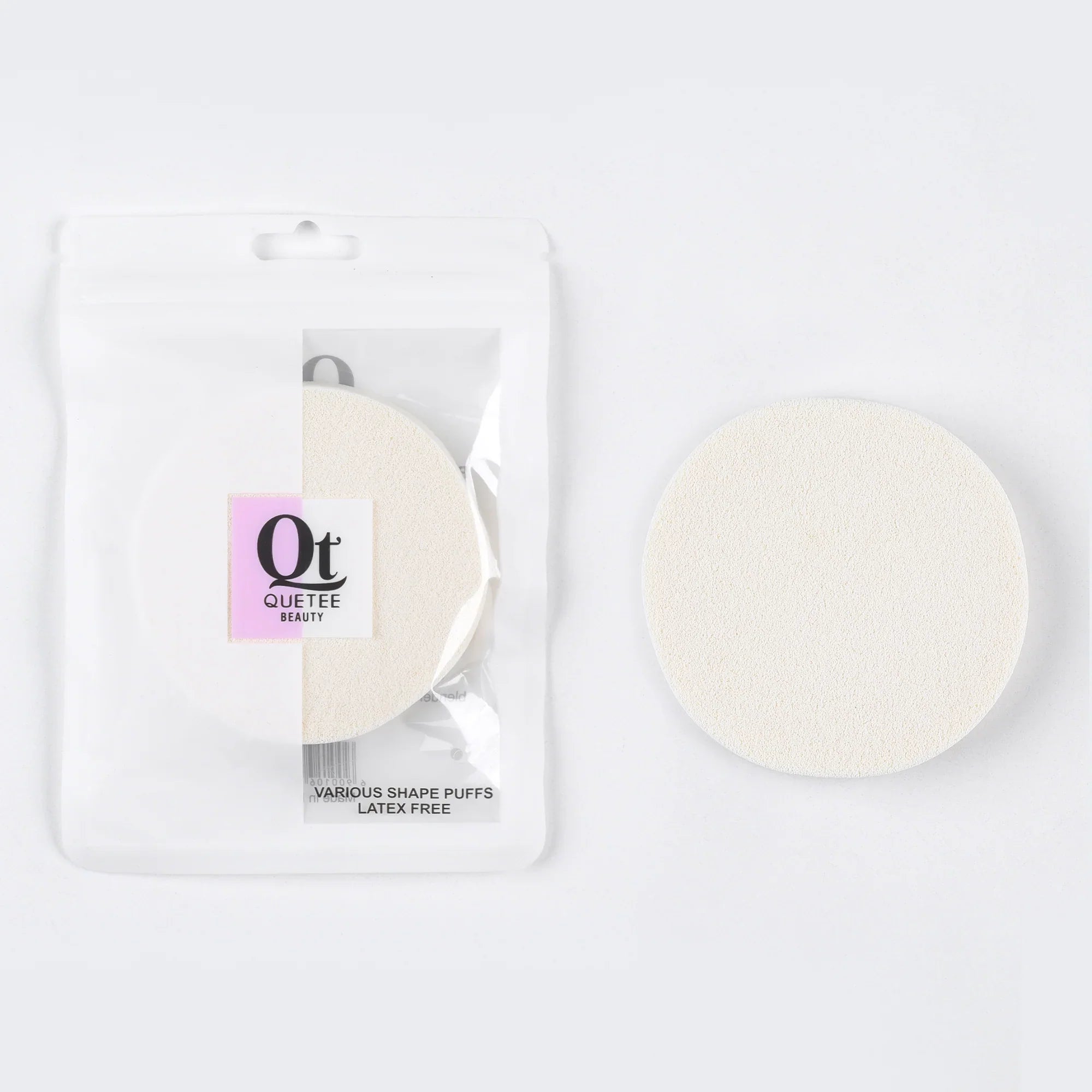 Quetee Beauty Round Shape Makeup Puffs in White Color