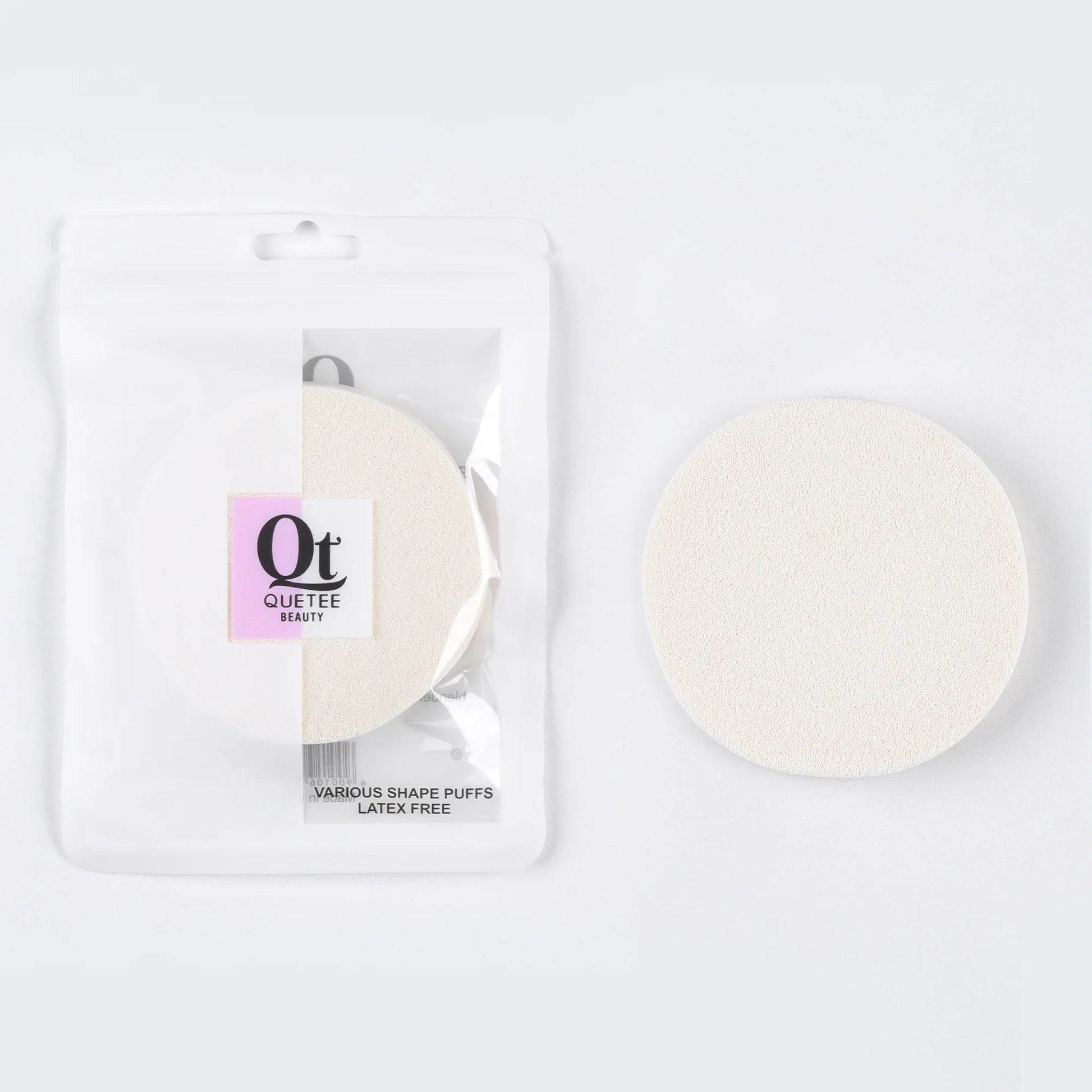 Quetee Beauty Round Shape Makeup Puffs in White Color