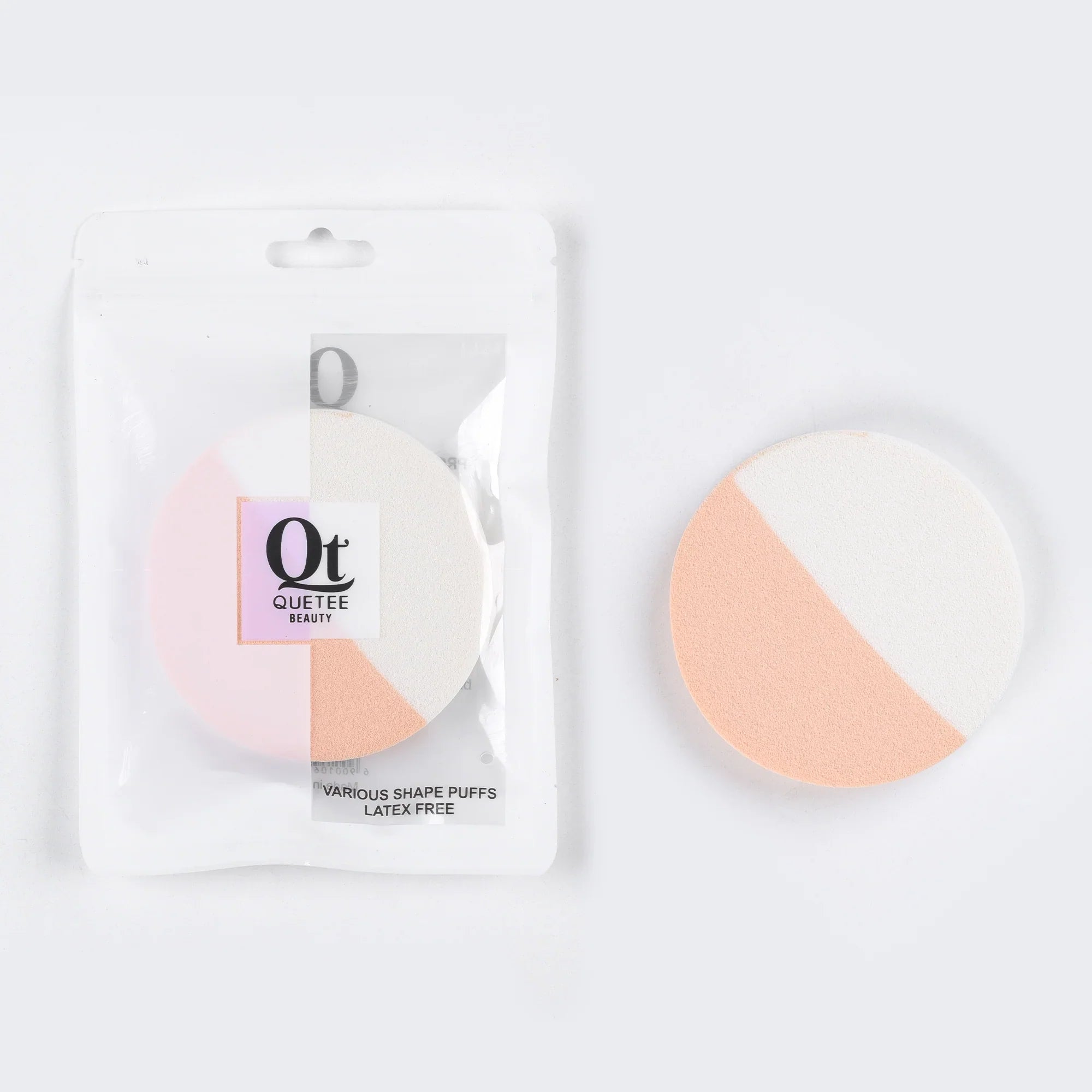 Quetee Beauty Round Shape Makeup Puffs in Skin & White Color