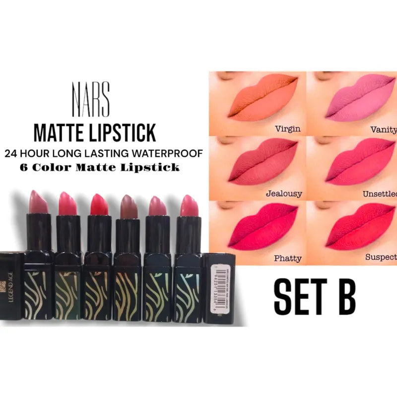 Nars Matte Lipsticks 6Pcs