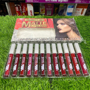 12 Pcs Huda Matte Me Matte Lip Gloss