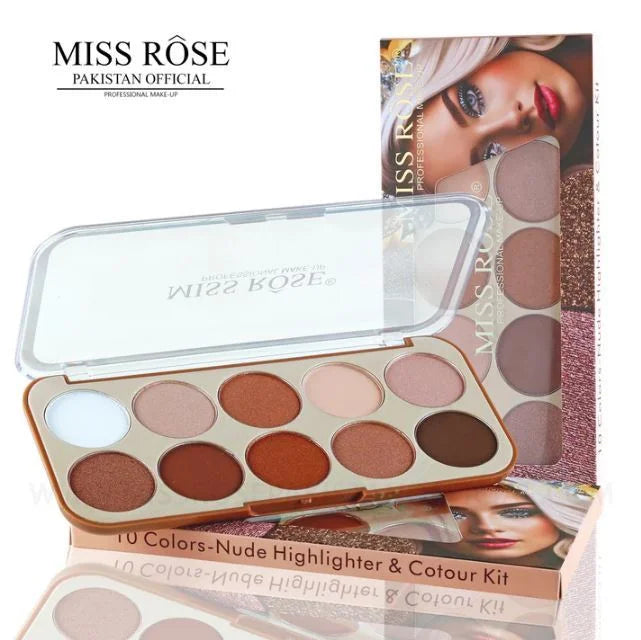 Miss Rose 10 Color Nude-Highlighter & Contour Kit