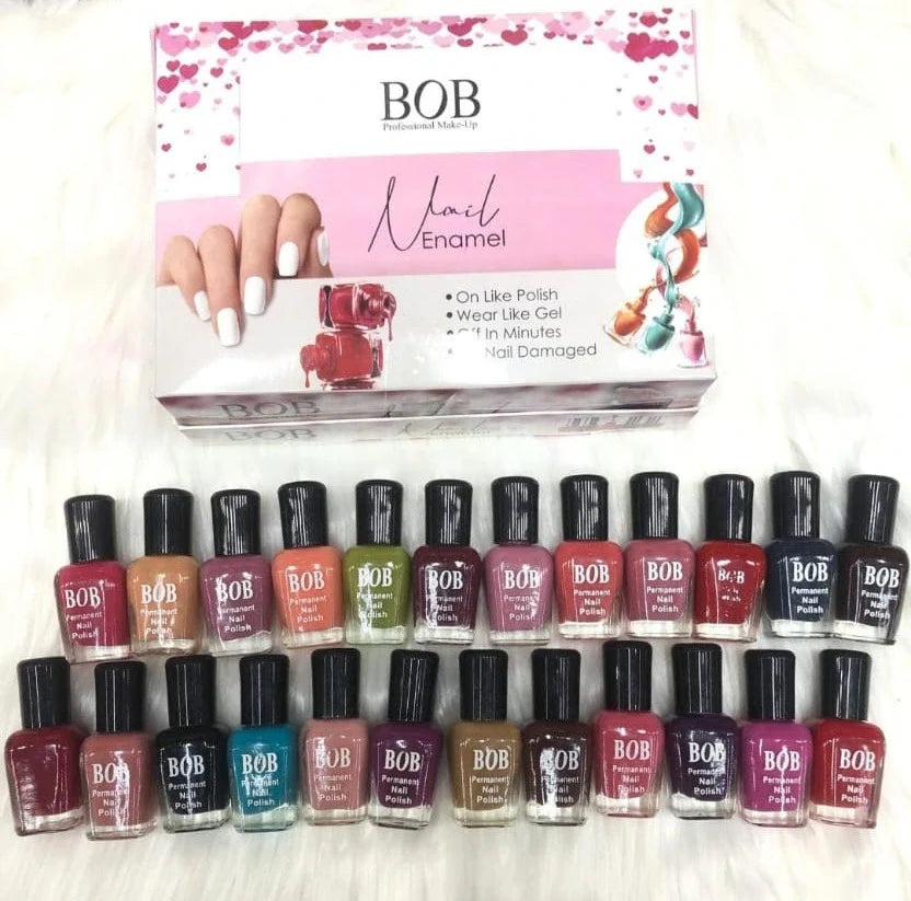 Bob Nail Polish Permanent Pack of 24