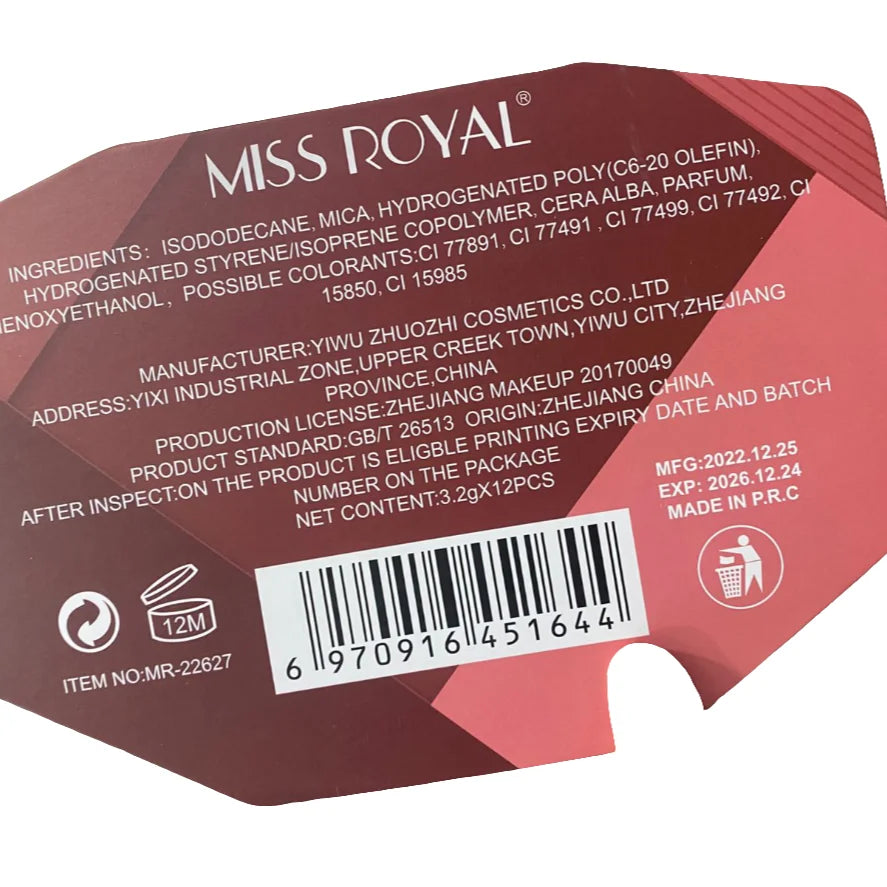 Miss Royal Matte Lip Gloss (12 pcs)