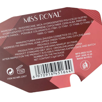 Miss Royal Matte Lip Gloss (12 pcs)