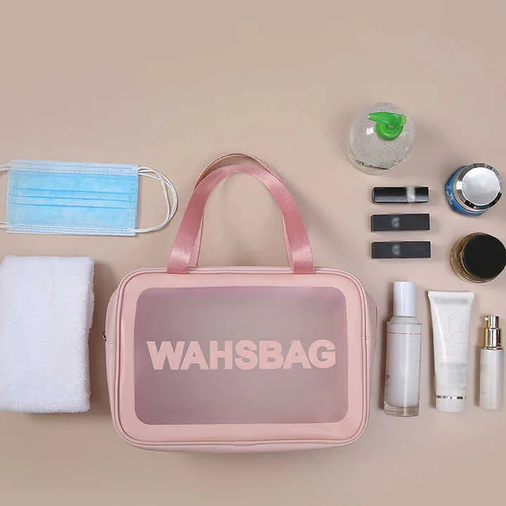 Women Portable Travel Wash Bag Transparent Waterproof Makeup Storage