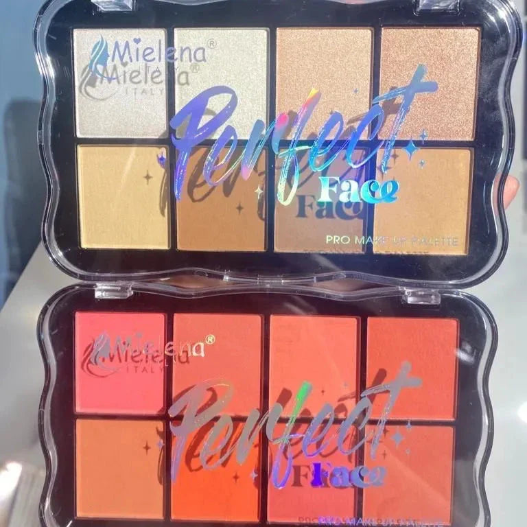 Mielena 8 color Highlighter and Blushon Palette Each