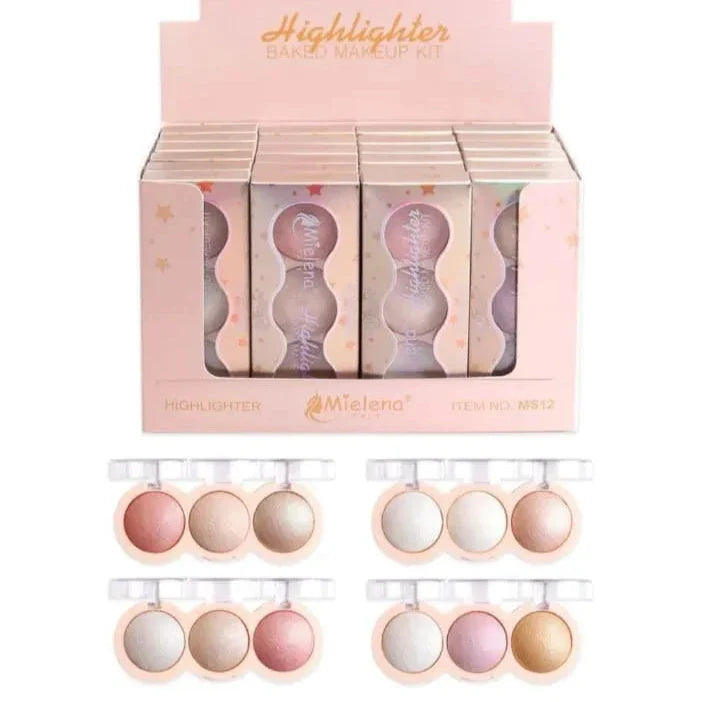 Mielena 3 Colors Highlighter Palette Each