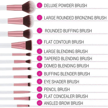 BH Cosmetics Crystal Quartz 12 Piece Brush Set And Bag