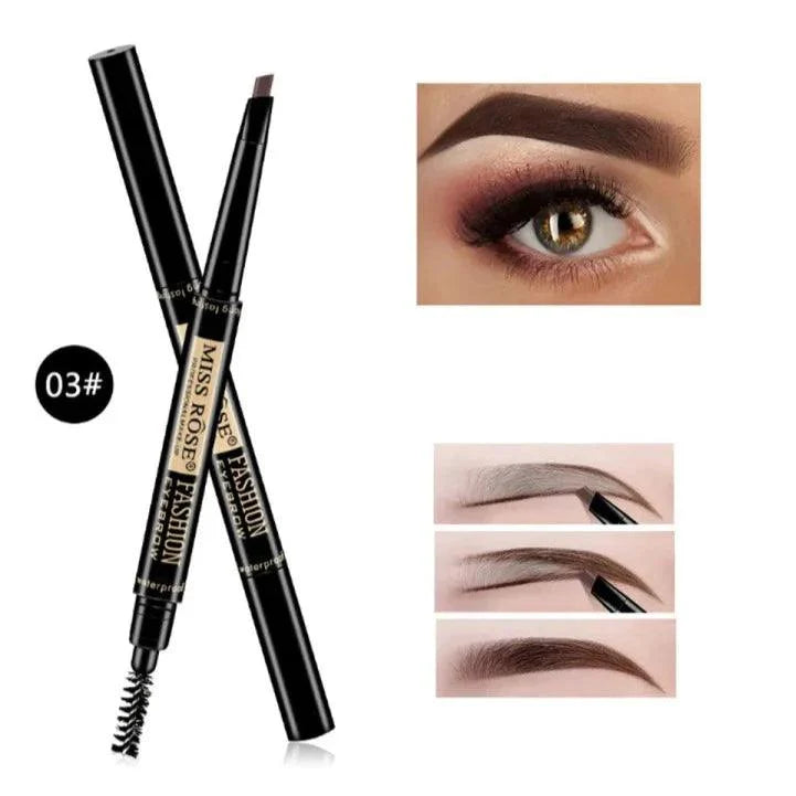 Miss Rose 2 in 1 Double Head Long Lasting Waterproof Eye Brow Pencil & Brush