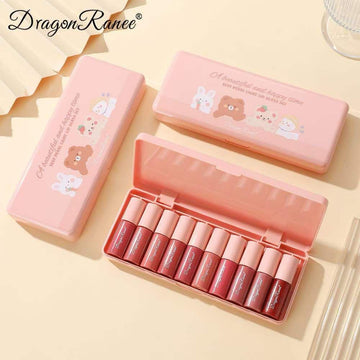 10Pcs Dragon Ranee A Beautiful And Happy Time Sexy Pearl Light Lip Gloss Set