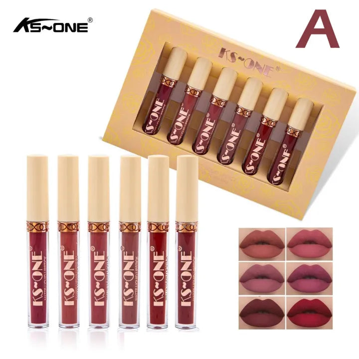 KS-One Set Of 6 Matte Liquid Matte Lipstick Set