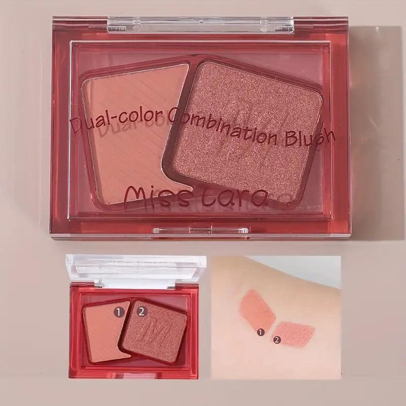 Miss Lara Two Tone Blush Palette Matte Highlighter Blusher