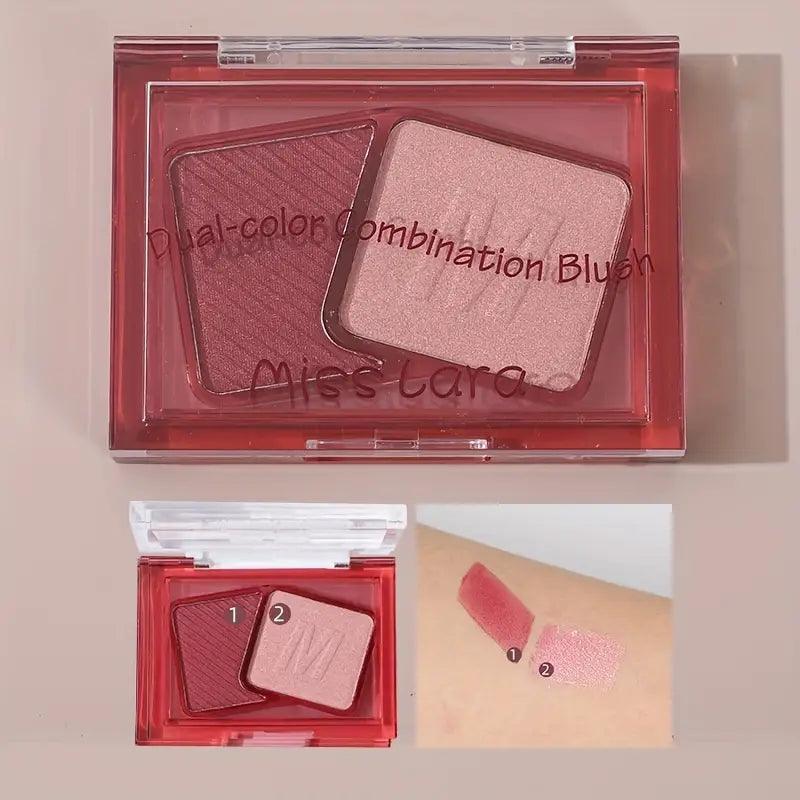 Miss Lara Two Tone Blush Palette Matte Highlighter Blusher