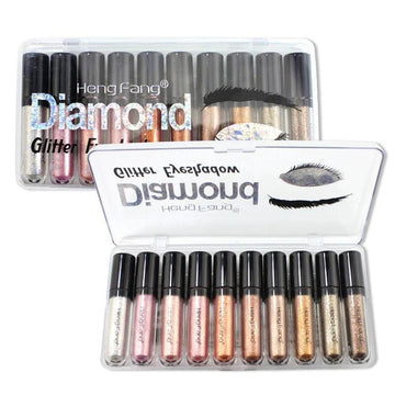 10pc Heng Fang Glitter Metallic Liquid Eyeshadow