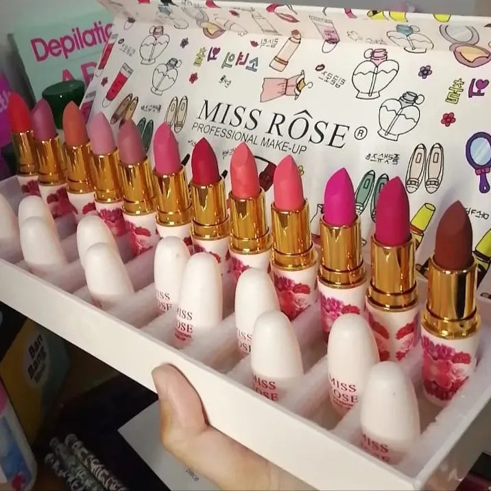 Miss Rose Lipsticks 12 Pcs Set