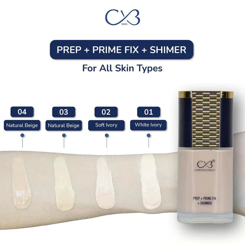 CVB Prep + Prime Fix + Shimmer Foundation – 40ml