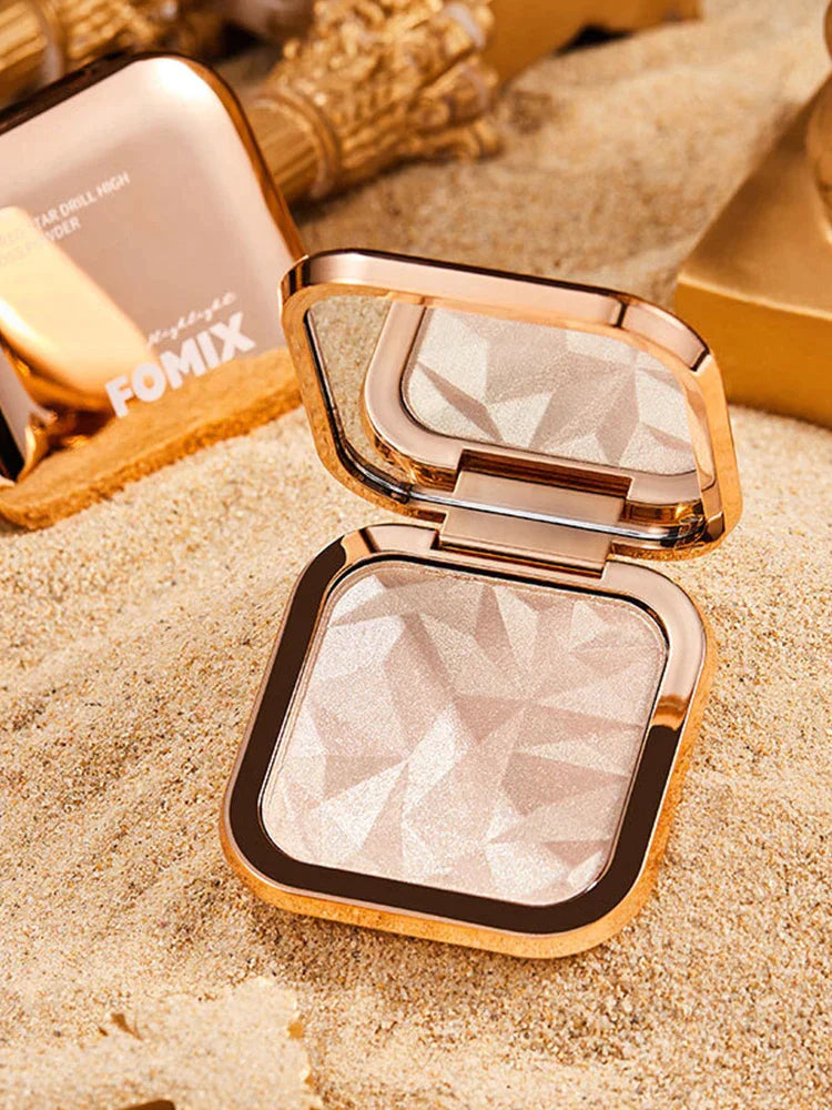 High gloss powder waterproof and sweat resistant makeup pearlescent fine glitter repair and brightening integrated plate